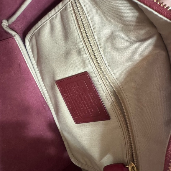 NEW Burgundy Coach Saffiano Leather City Tote Bag - Picture 13 of 16